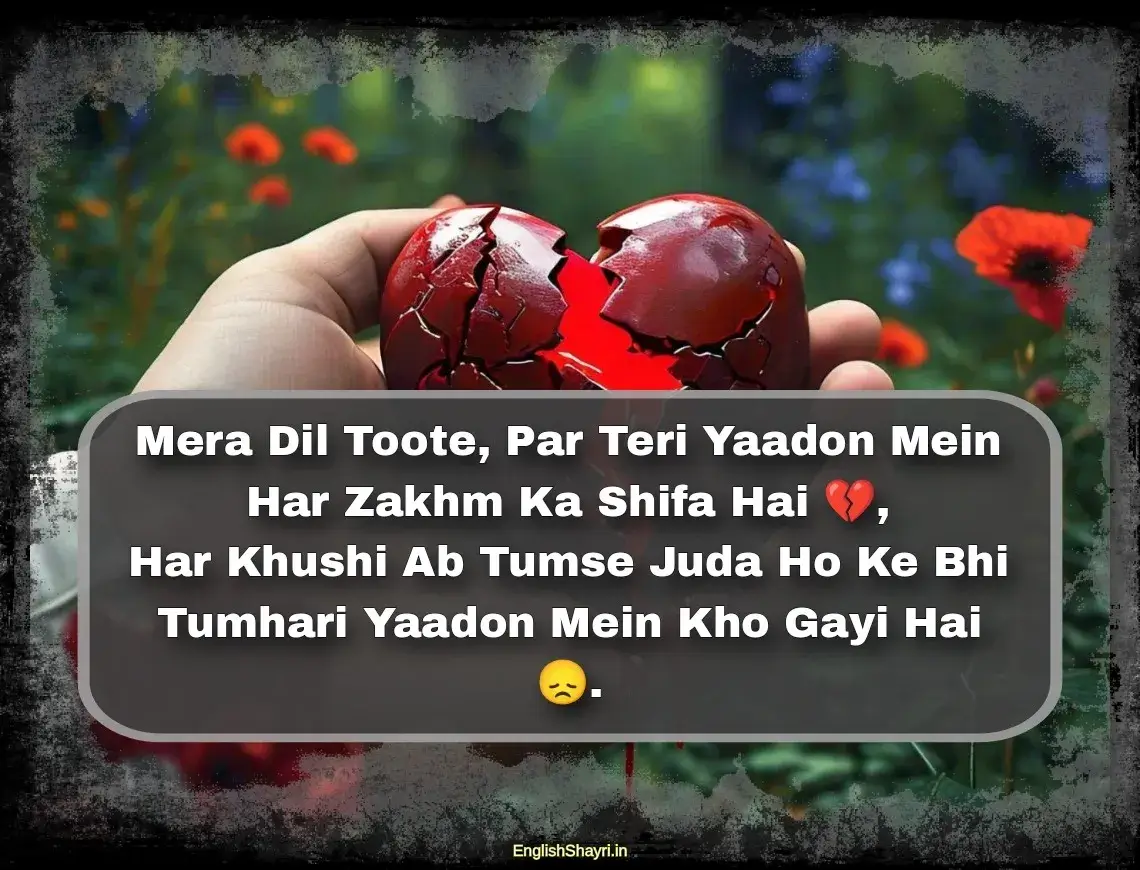 broken heart image shayari in english